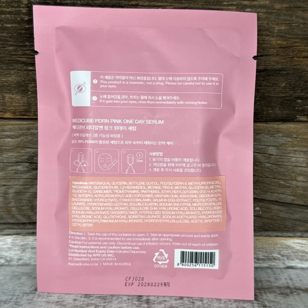 Medicube Salmon PDRN Pink One Day‎ Serum 0.05 Fl Oz x 5 | MSRP = $22